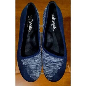 Softwalk Fabric Flats with Cushion Soles & Arch, Navy, Size‎ 8